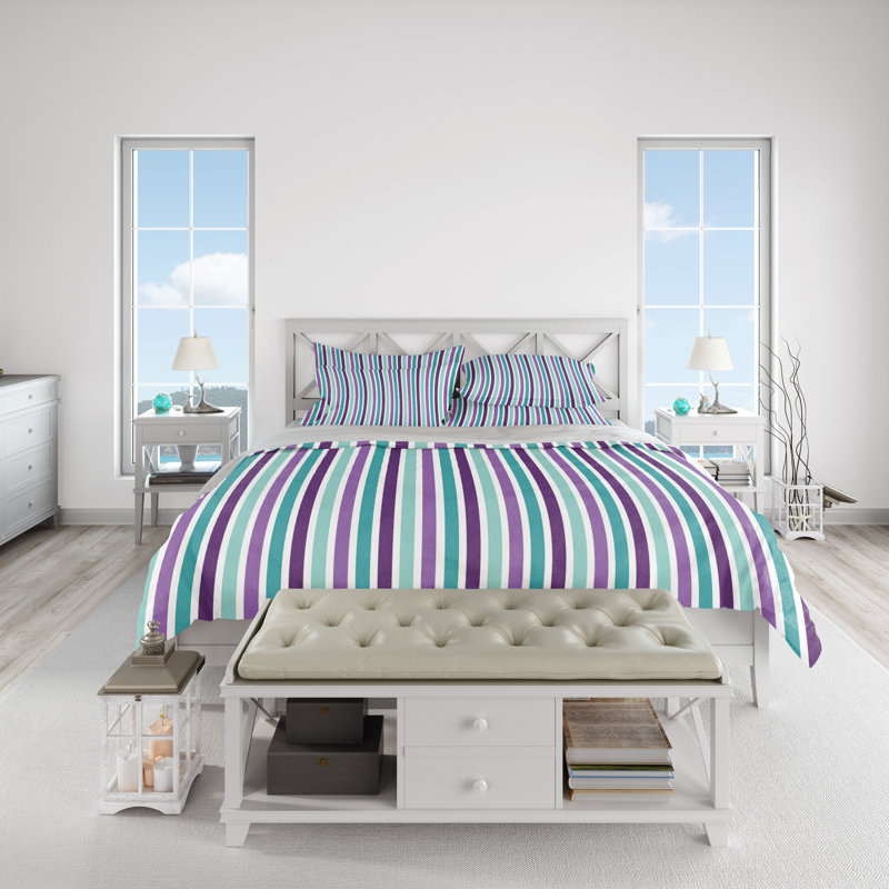 Striped Duvet Cover, King Duvet Cover + 2 King Shams
