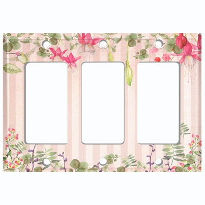 Patterned 3 - Gang Rocker Standard Wall Plate