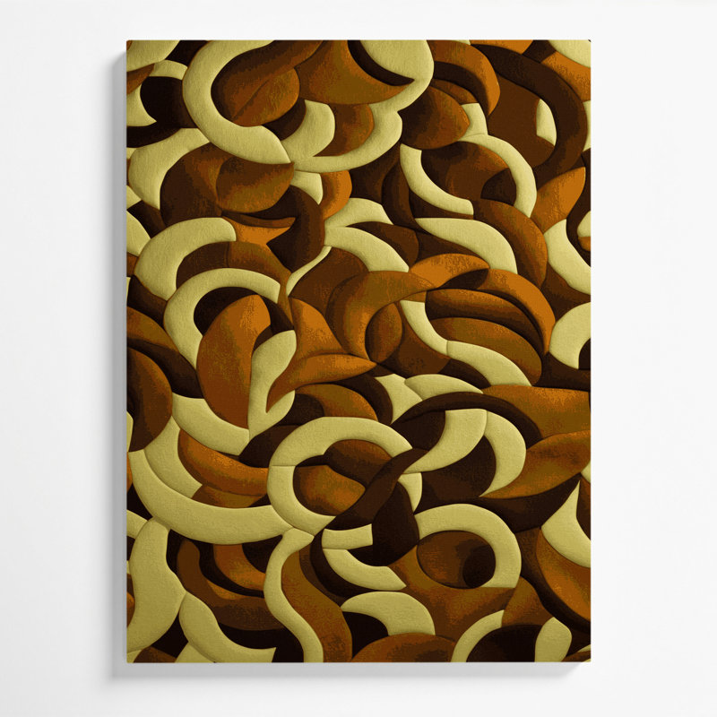 "Abstract Shapes" 92, art mural sur toile brune, H 14 po x l 11 po