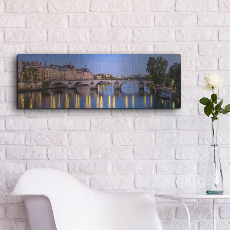 «Paris - Pont Royal», art mural en métal, H 12 po x l 36 po
