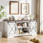 Meuble télé de style ferme pour écrans de 65 pouces – Portes coulissantes de style grange, étagères réglables et armoire de rangement