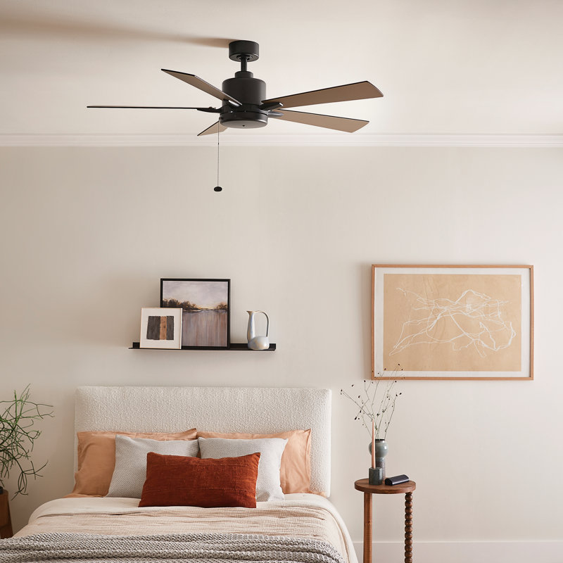 Lucian II 52'' Satin Black Ceiling Fan with Reversible Blades