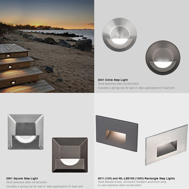 LED Step Light, Stainless Steel, Amber