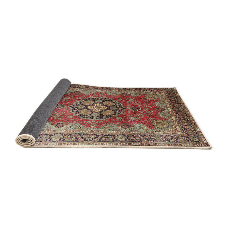 Tapis traditionnel brun / rouge Dhiraj, Rond 3 pi