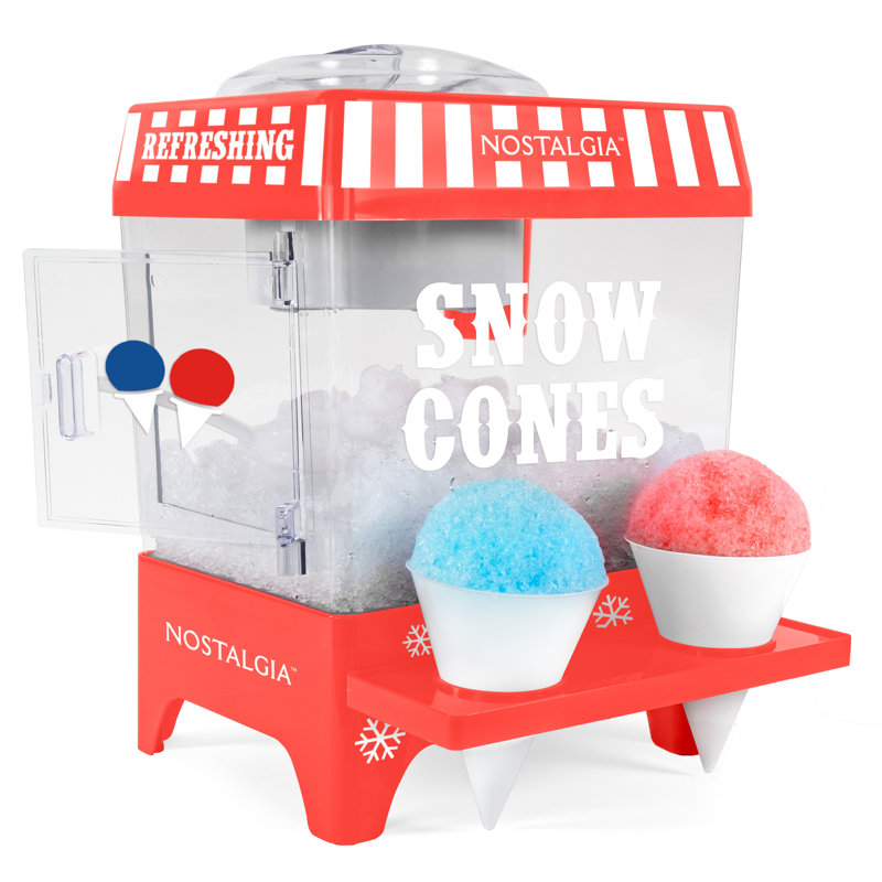 Machine à glace pilée avec tablette Nostalgia, Rouge