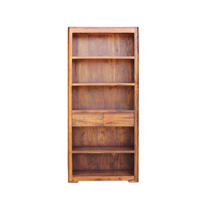 Gaven 200cm H x 90cm W Solid Wood Standard Bookcase, Honey