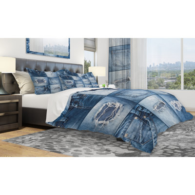 Blue jeans gros plans - Ensemble de housse de couette de style moderne