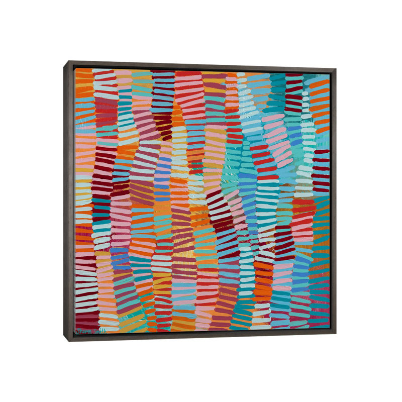 «Drop of Dopamine», reproduction d'art sur toile encadrée, H 26 po x l 26 po, Toile à cadre flottant sans passe-partout, Gris