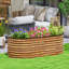 Lit de jardin surélevé, boîte à fleurs galvanisée 5 pi x 3 pi x 1 pi, brun-575339344-545730044