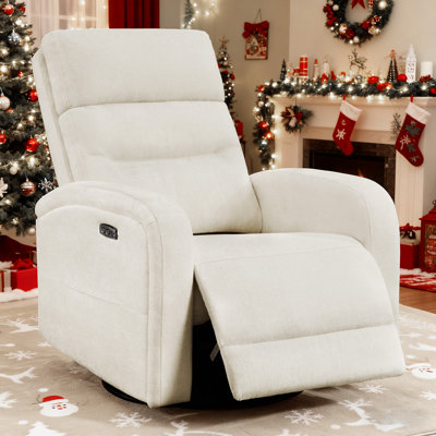 Beppino 33"W Modern Power Swivel Rocker Glider Recliner with USB and Type-C Charge by Latitude Run