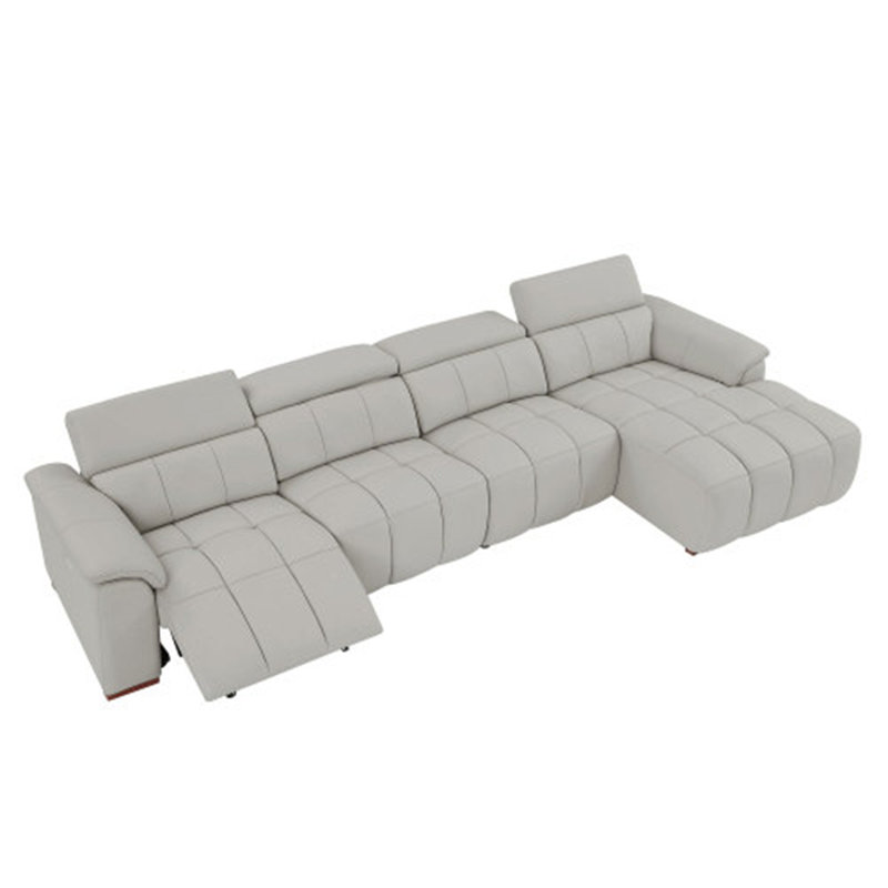 Canapé inclinable Wall-Hugger, H 28,74 po x l 144,88 po x P 66,14 po, 4, Gris clair