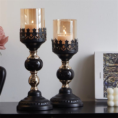 12.6'' H Glass Tabletop Candlestick