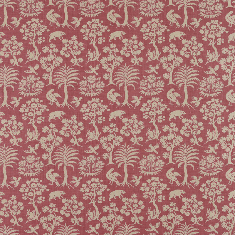 Tissu Woodland Silhouette, Rhubarbe