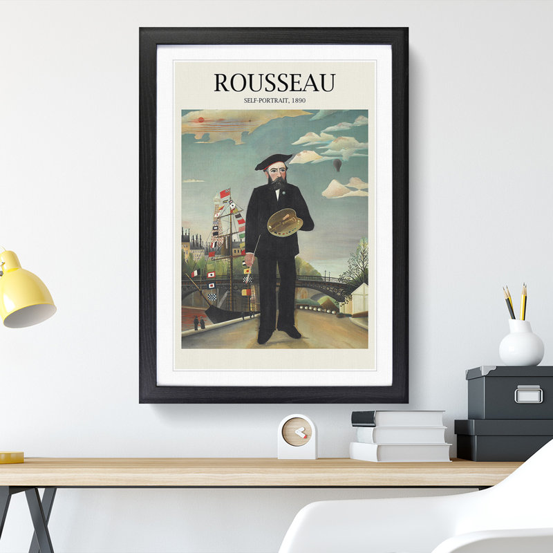 Self Portrait by Henri Rousseau - Picture Frame Painting, Black, 36cm H x 27cm W x 2cm D