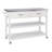 White Wood 47.24 In. Kitchen Island With Stainless Steel Top And Wheels