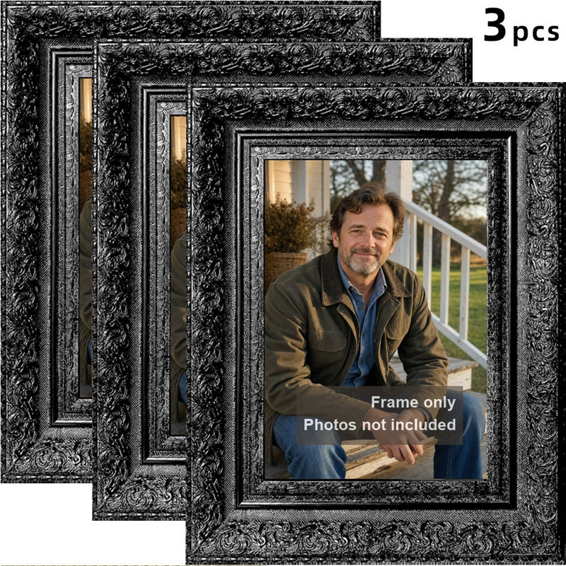 Cadre photo 3 pièces 5 "x 7" noir pour décoration de vestibule