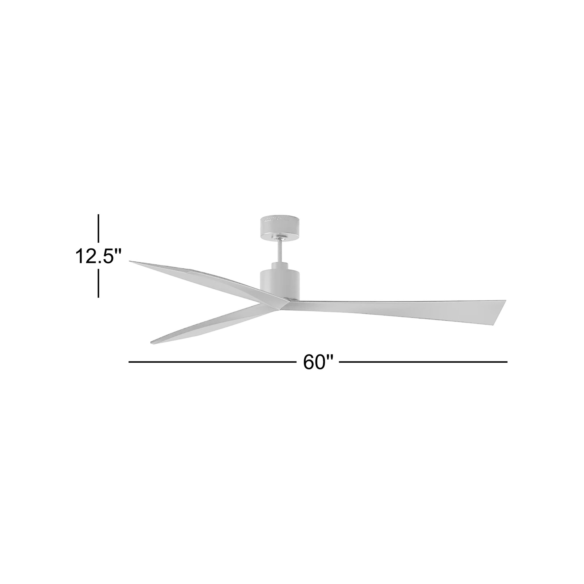 Mirage 60'' 3 Blade Ceiling Fan, 60", Matte White