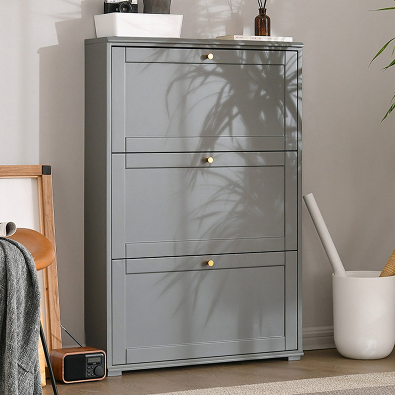 Grey Solid wood Shoe Storage