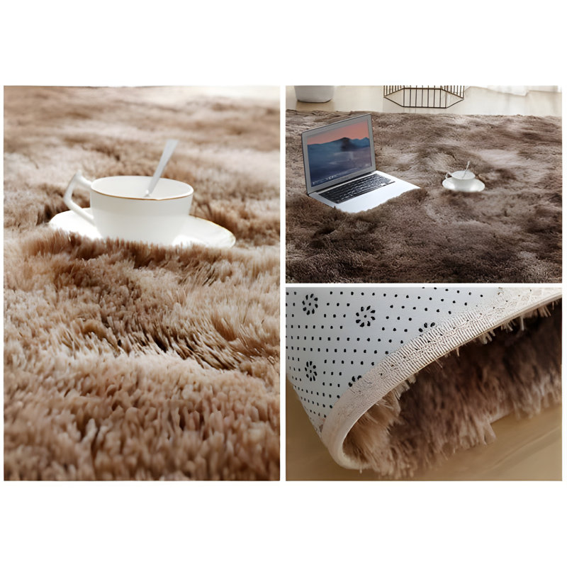 Chakyra Solid Colour Shag Area Rug, Rectangle 80 x 150cm