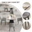 Ensemble de 4 tables de réception carrées en pierre frittée, mobilier de luxe moderne pour les petites entreprises