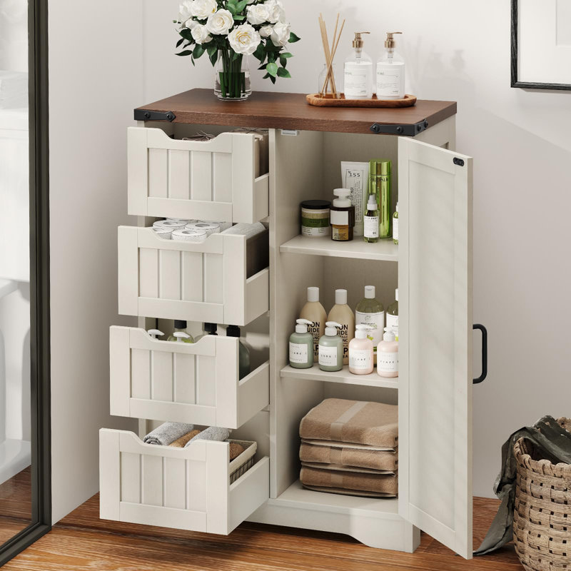 Armoire de salle de bain Farmhouse, Blanc