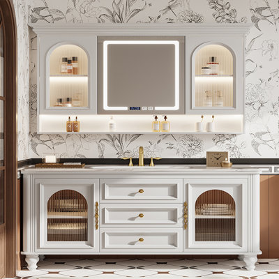 Armoire de salle de bain de style rétro français de luxe