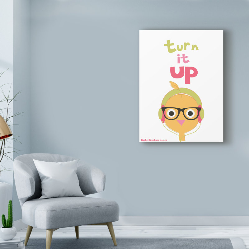 « turn it up », art sur toile, H 19 po x l 14 po x P 2 po