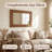 23.6" x 35.5" Hand Carved 3D Parquet Wood Wall Mirror, Rustic Farmhouse Rectangle Decor Mirror, Vertical & Horizontal Hanging Accent Mirror for Entryway Bedroom Living Room
