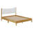 Solid Wooden Bed With  Upholstered Headboard