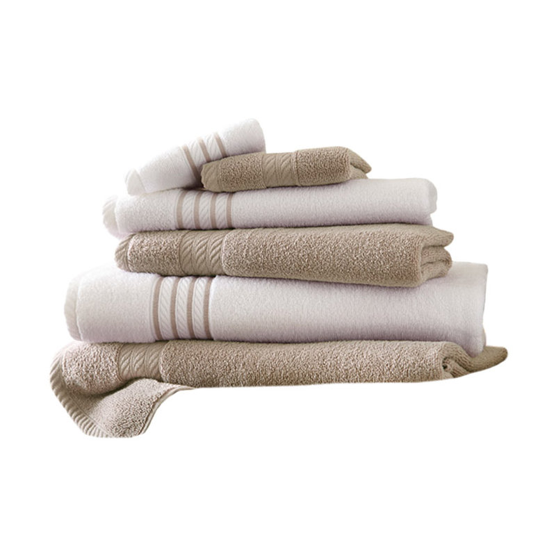 Ensemble de serviettes 6 pièces 100 % coton , Taupe