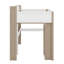 Lit mezzanine en bois pleine grandeur avec tablettes, portemanteaux et bureau-240049206
