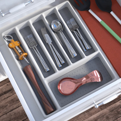 Alpharetta 1.5" H x 16.1" W x 12.8" D Flatware & Kitchen Utensils Drawer Organizer