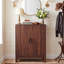 Armoire à chaussures 31,5 po avec tablettes réglables, rangement pour chaussures autoportant avec portes, armoire d'appoint de style campagnard pour le couloir et le salon, vestibule