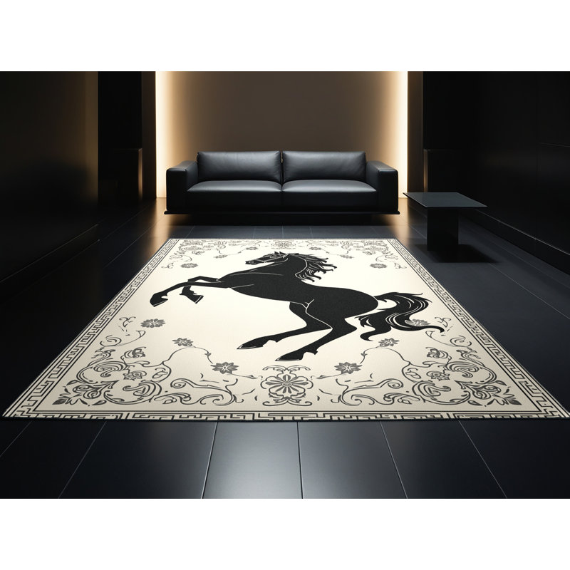 Tapis oriental beige lavable à la machine Pavnesh Classic, 6 X 9