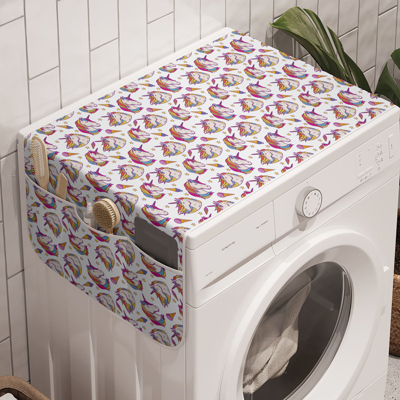 East Urban Home Unicorn Party Washing Machine Organizer Pack of 2 47" x 18.5" Multicolor