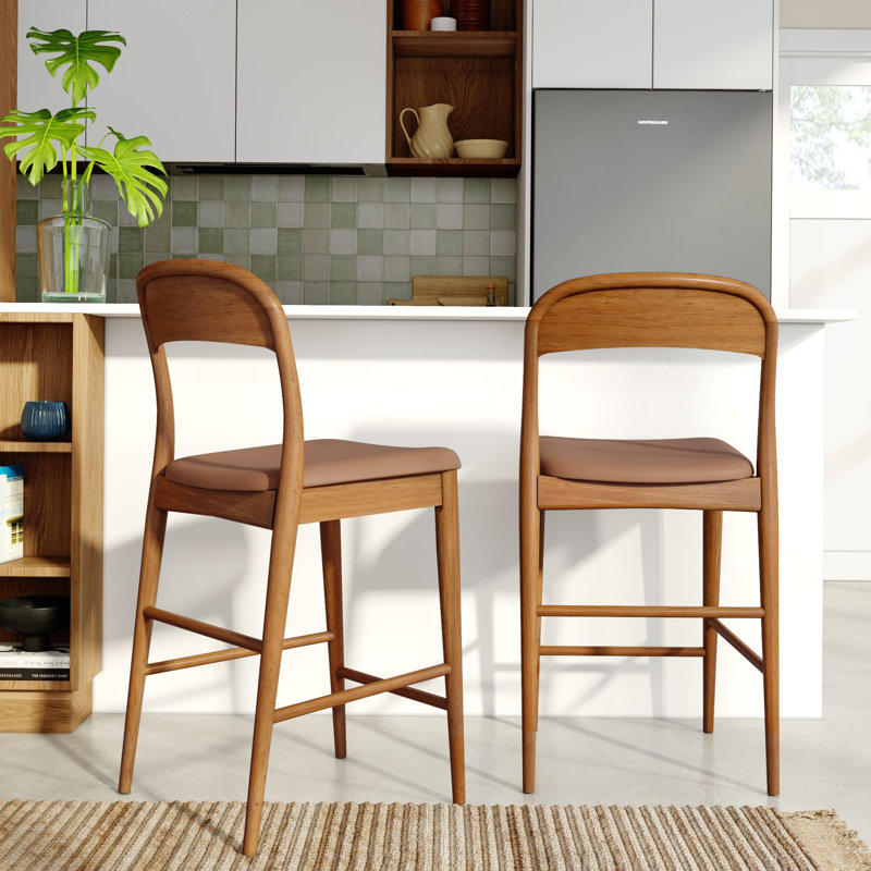 Tabouret de comptoir rembourré Loar, Pecan/Toffee, 2