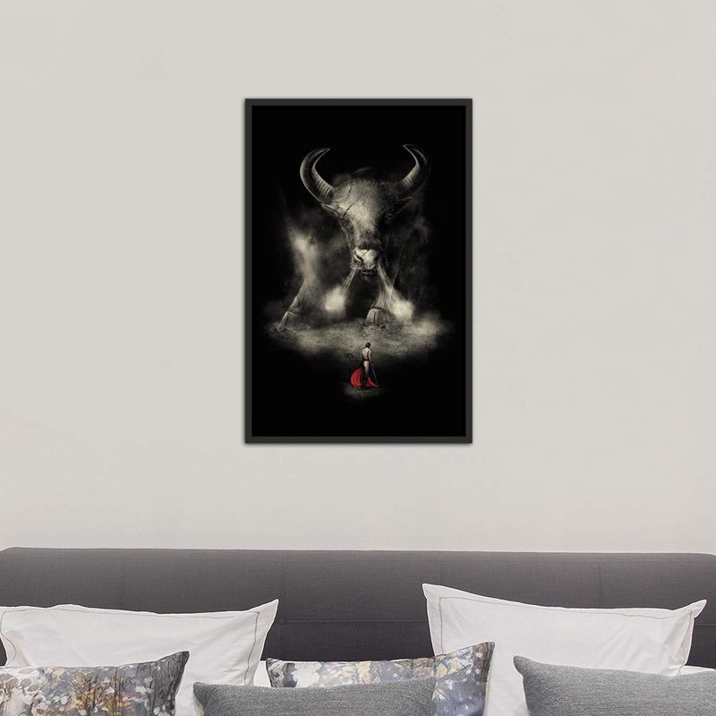 «Matador's Match», reproduction sur toile flottante, H 26 po x l 18 po x 1,5 po, Toile avec cadre noir patiné
