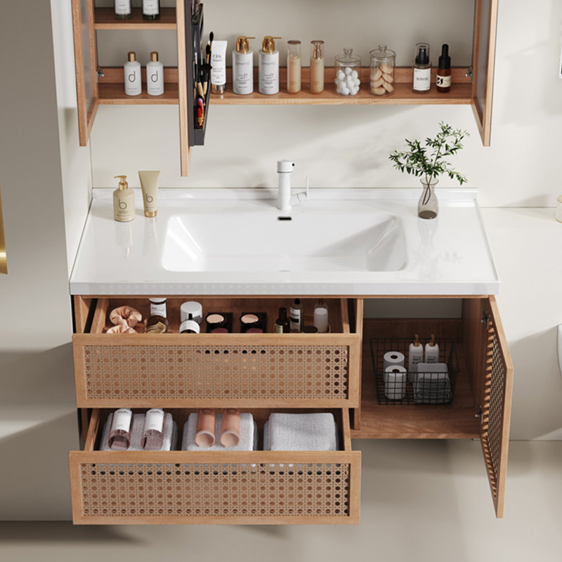 Log style simple stylish bathroom Vanity