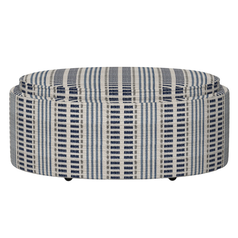 Reversible Tray Top Storage Ottoman, Old Town Stripe