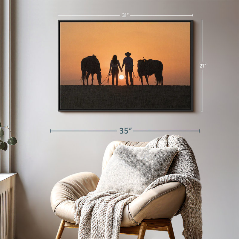 «Cowboy Couple Wall Art», H 21 po x l 31 po