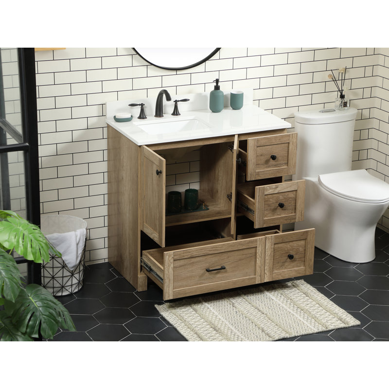 Ensemble de meuble-lavabo simple 36 po Soma, Chêne naturel