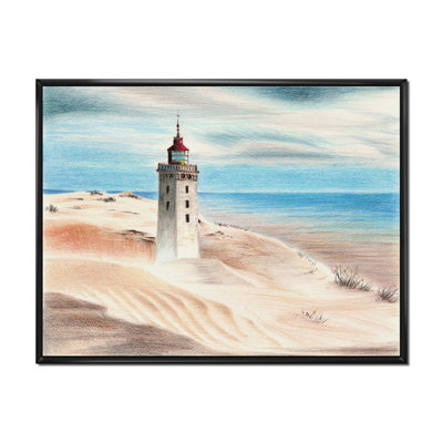 Phare par l'océan bleu - reproduction sur toile