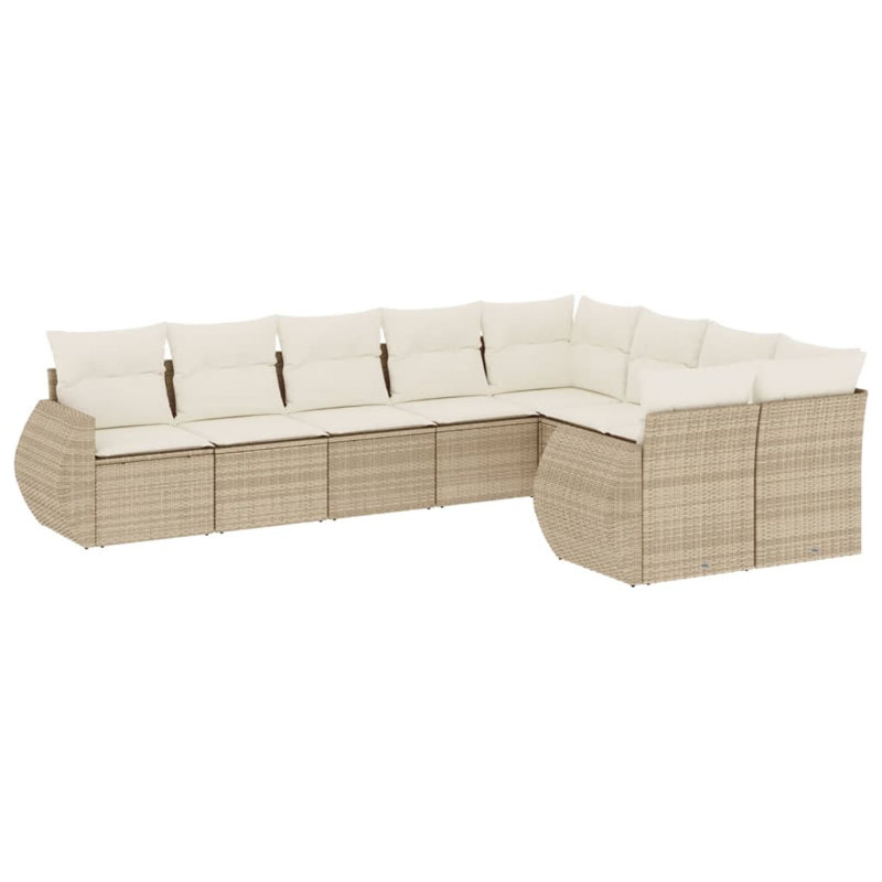Ensemble de canapé de jardin Vidaxl beige et blanc crème