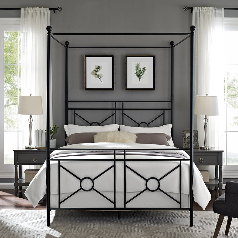 Canopy Bed, King, Black