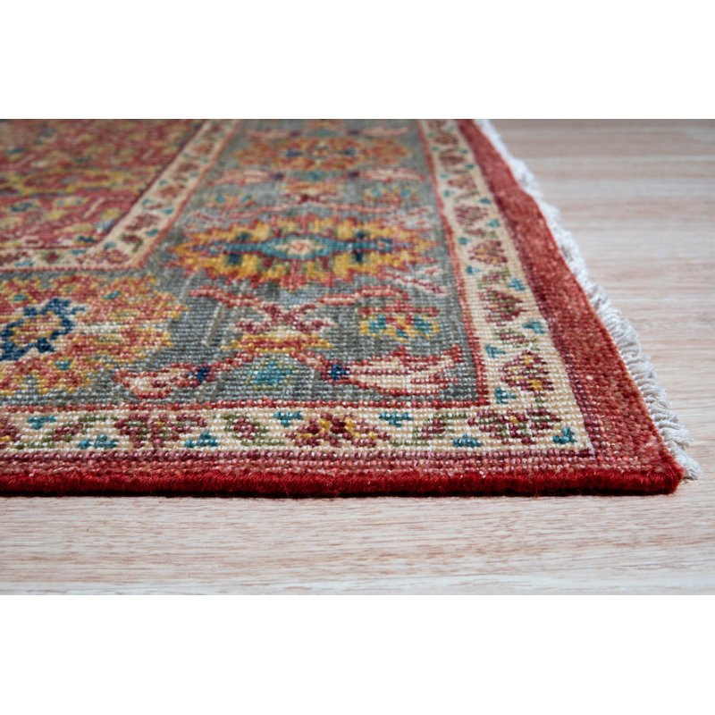 Tapis rectangulaires modernes en laine nouée à la main de style oriental moderne rouille rouge Oushak, Rectangle 8 pi x 10 pi