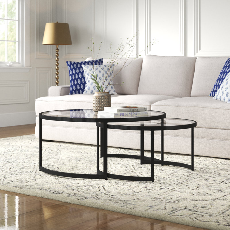 Corrine Glass Top Nesting Coffee Table