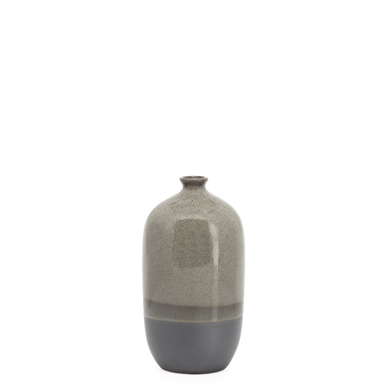 Ece Handmade Ceramic Table Vase, Black, 8.5" H x 4.5" W x 3.75" D