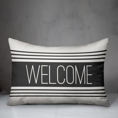 Textual Outdoor Throw Pillow