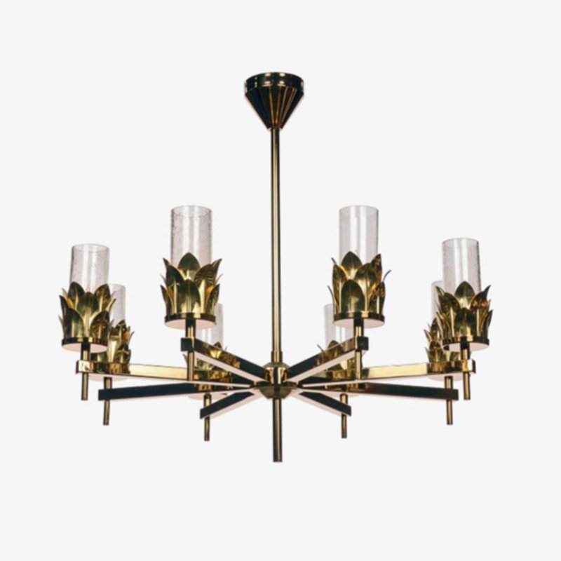 8 - Light Chandelier, Oil Rubbed Bronze, Seeded Clear, 32" H x 35" W x 35" D