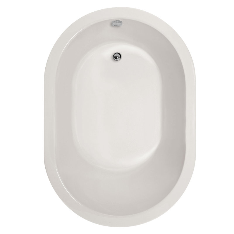 Malia 60'' x 32'' Soaking Acrylic Bathtub, White, Polished Chrome